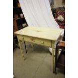 Victorian Painted Pine Side Table with single drawer