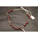 Cherry amber bakelite necklace