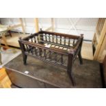 Late Victorian Oak Magazine Rack with turned spindles to sides