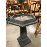 Reconstituted Stone Bird Bath with Blue Finish