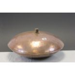 Large Circular Copper Lidded Pan, 52cms diameter