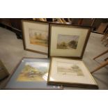Four good early 20th century landscape watercolours, typically 9" x 13" or larger. Three are