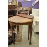 Pair of Hardwood Demi-Lune Side Tables