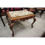 Early 20th century Dressing Stool with drop in seat and cabriole legs