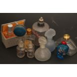 Small collection of vintage glass Perfume & Scent bottles