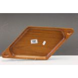 1960's Retro Danish Sowe Konst Teak Tray