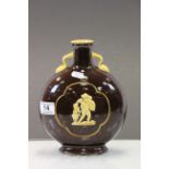 Minton Style Moon Flask with Figurative Decoration