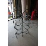 Pair of Metal Wine Bottle Racks together with Butlers Tray and Standard Lamp (a/f)