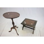 Regency Style Wine Table and a Small Carved Hardwood Stool