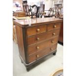 Large Victorian Mahogany Chest of Two Short over Three Long Drawers