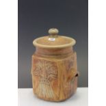 Large Studio Pottery Bread Bin and Lid stamped RAB, Simonsbath, Exmoor, 41cms high