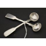 Pair of solid silver condiment spoons, Exeter 1838 Robert Williams