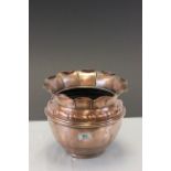 Late 19th / Early 20th Copper Aspidistra Pot with Fluted Edge