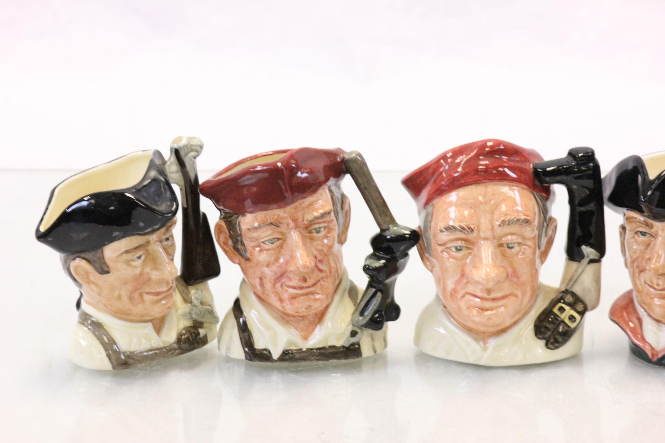 Five Royal Doulton small Williamsburg Character Toby jugs to include; Gunsmith, Blacksmith, Night - Image 2 of 3