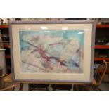 Large abstract print 'Combing for jewels #1' signed by the artist, Richard Hall, 1/1