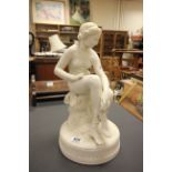 Large Parian Ware Figure of a Seated Nude of Classical Form