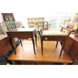 Early 20th century Piano Stool plus a Sewing Table