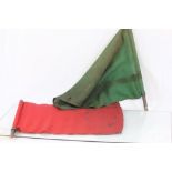 Pair of vintage Railwayman's Signal flags in Red & Green