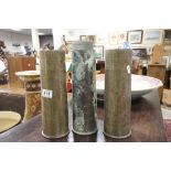 PR 1816 WW1 trench art engraved shells plus one other