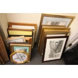 Collection of approximately 29 framed and glazed Pen & Ink prints to include local interest