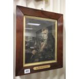 Sir Walter Scott 1771-1822, a portrait print of the novelist and poet in a rosewood veneer frame