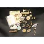 Collection of Enamel Badges including RAF Wings Sweetheart Badge