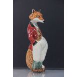 Rye Pottery Fox dressed in a Hunting Outfit marked JR