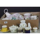 Collection of mixed Aynsley & Carlton Ware ceramics to include lidded pots, cabinet cups etc