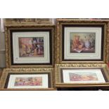 Four framed & glazed Teddy Bear prints by Raymond Campbell
