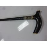 Ebonised sword stick with bone inlay