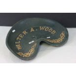 Painted cast Iron Tractor seat, marked Walter A Wood