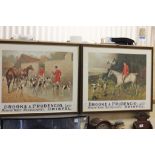 Pair of Framed Brooke & Prudencio Ltd Mineral Water Manufacturers Bristol posters with Hunting