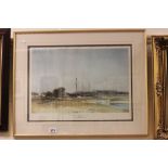 Framed & glazed Sir William Russell Flint Ltd Edition print - the Frances and Jane at Birdham 823/