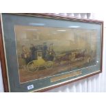 Large framed & glazed Coaching print "We Shall do it Easily"