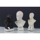 Three vintage Busts to include Winston Churchill