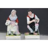 Pair of 19th century figures, 'The Cobbler and his Wife'