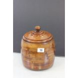 Lidded wooden pot made from a WW1 era 8 bolt Propeller