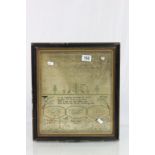 Framed & glazed Sampler marked "Eliza Smith 1777"