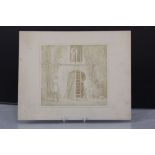 Photography - William Henry Fox Talbot. A Talbotype 'The Ladder' mounted on card. (Image - 18cm x