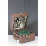 Leather cased Decca Portable Gramaphone