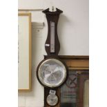 Shortland & Bowen Mahogany Effect Cased Barometer, Hygrometer and Thermometer