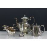 Small collection of vintage Silver plate to include Teapots