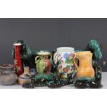 Box of mixed ceramics to include Blue Mountain animals, Beswick jug etc