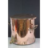 Large lidded Copper Urn with tap, lid engraved "I ELVEDEN" & maker marked "Smith & Matthews