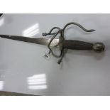 Spanish made decorative Sword. 60cm etched blade marked "Colada del Cid". Wire bound grip and