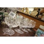 Four Waterford Crystal cut glass brandy glasses