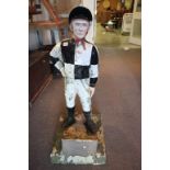 Vintage Fibreglass advertising model of a Jockey with a painted finish