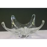 1970's Five point design Art glass bowl