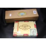 A box of vintage La Tropical De Luxe Jamaican cigars together with a box of Fine Aroma Exito