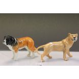Beswick model of a Lioness and a Saint Bernard dog Corna Garth Stroller